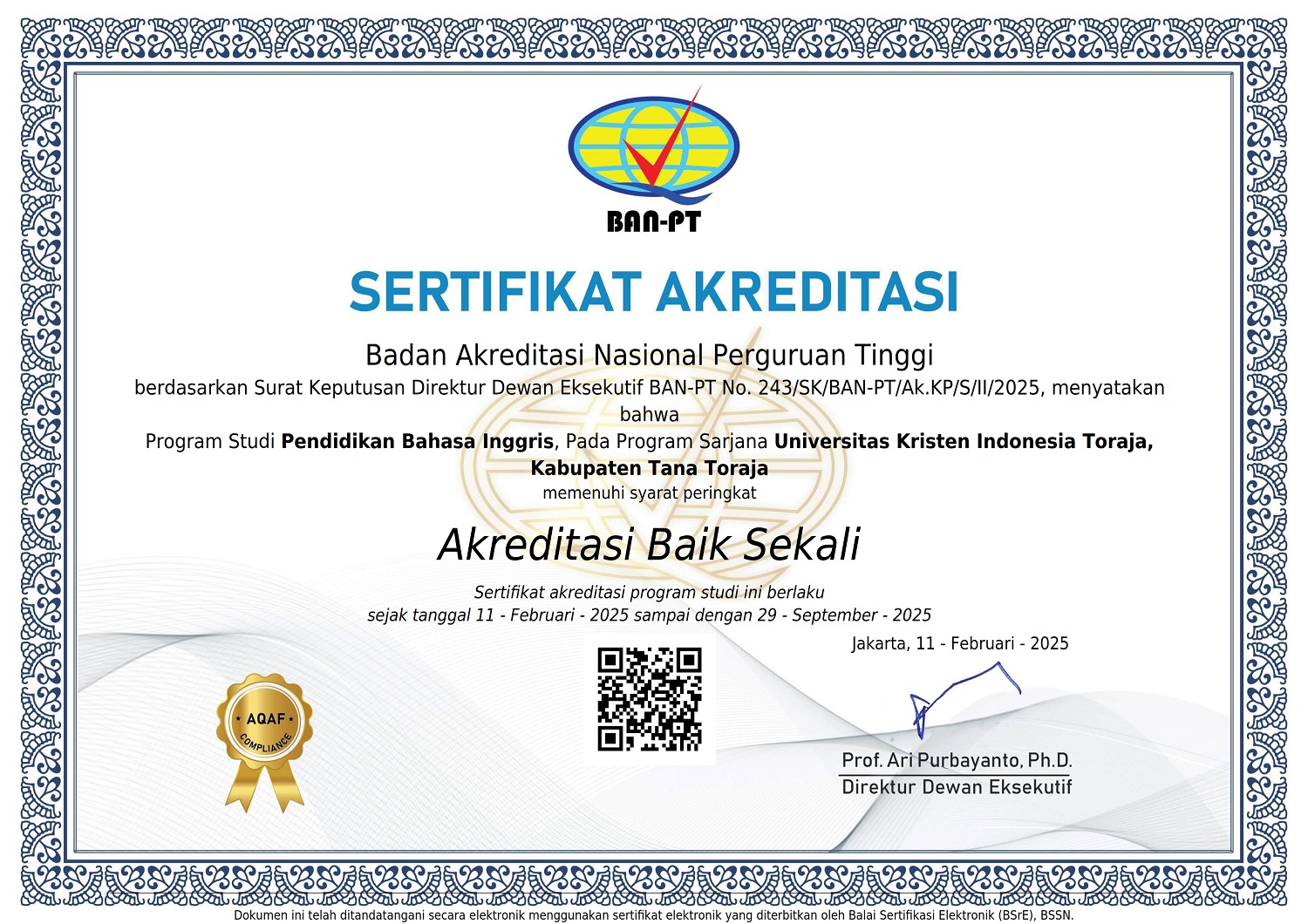 Sertifikat akreditasi